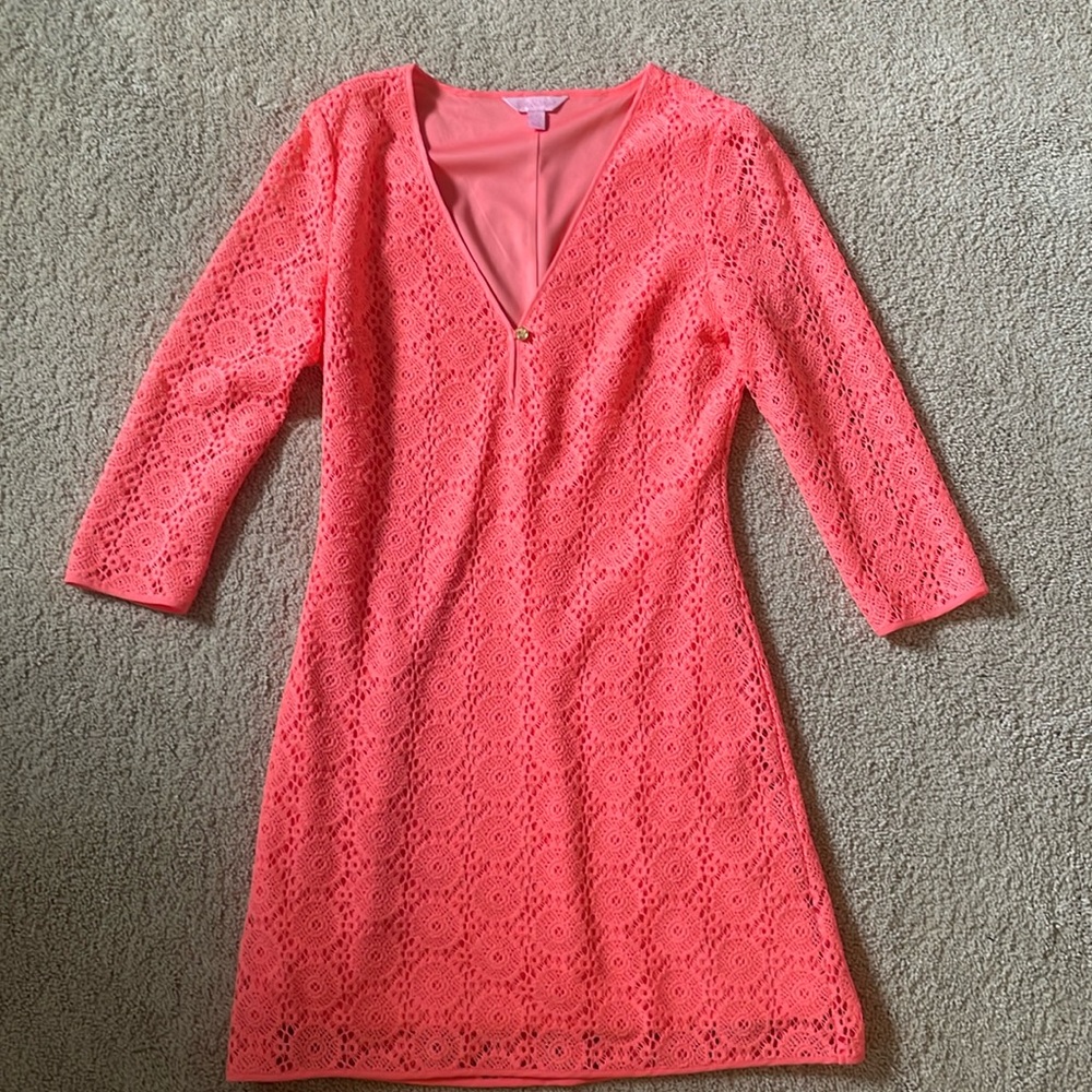 3/4 Sleeve Lilly Pulitzer Pink Lamora Dress